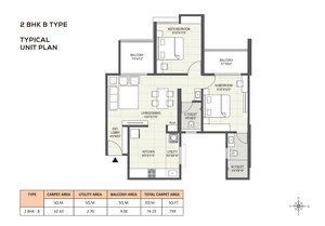 Floor Plan in 2 BHK Apartment at Mangalam Momento, Moshi – for Sale
