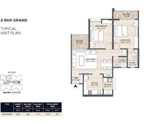 Floor Plan in 2 BHK Apartment at Mangalam Starview, Kiwale – for Sale