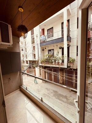 Balcony in 3 BHK Builder Floor at Mehrauli – for Rent