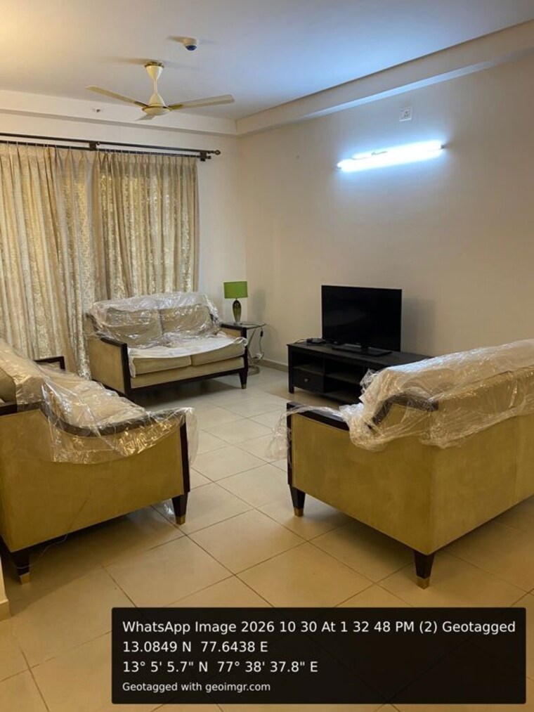 Living Room, bhartiya-nikoo-homes 3.5 Bedroom 1917 Sq.Ft. Apartment In Thanisandra Main Road Bangalore 10795592