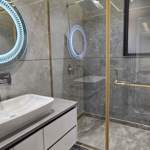 Bathroom in 4 BHK Builder Floor at Sushant Lok I – for Rent