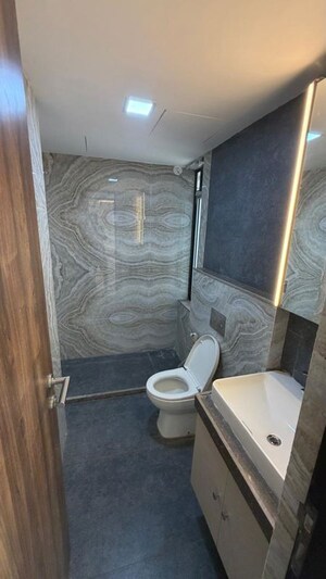 Bathroom in 3 BHK Apartment at Chandak 34 Park Estate, Goregaon West – for Rent