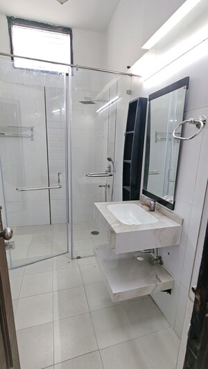 Bathroom in 3 BHK Builder Floor at Navjeevan Vihar – for Rent