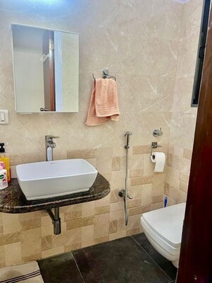 Bathroom in 3 BHK Apartment at Hill Road CHS, Bandra West – for Rent